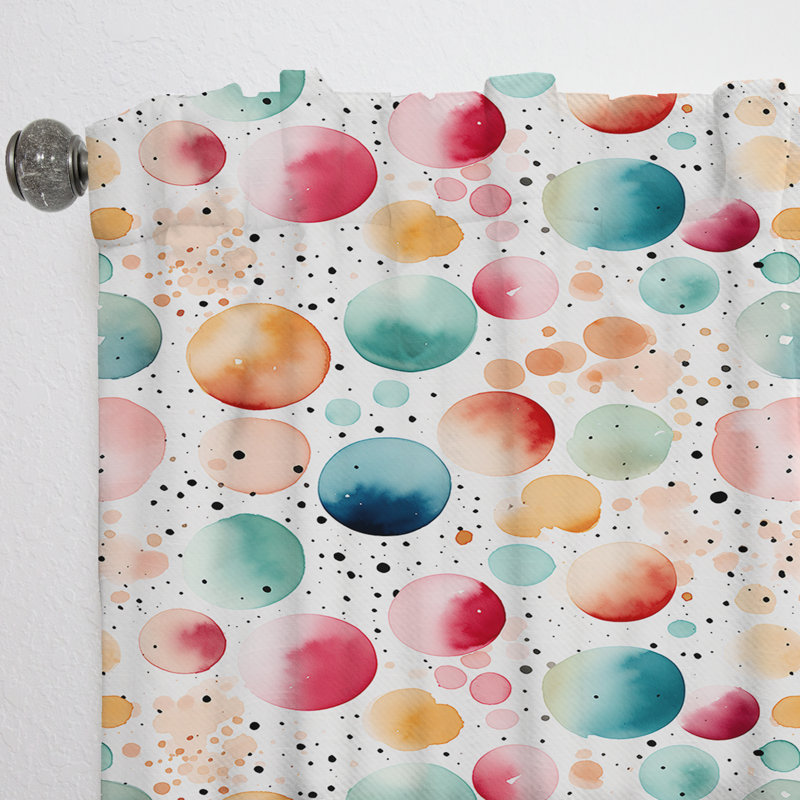 Watercolor Nostalgic Polka Dot Harmony - Rideau abstrait - Rideau obscurcissant - 1 panneau, L 52 po x L 95 po