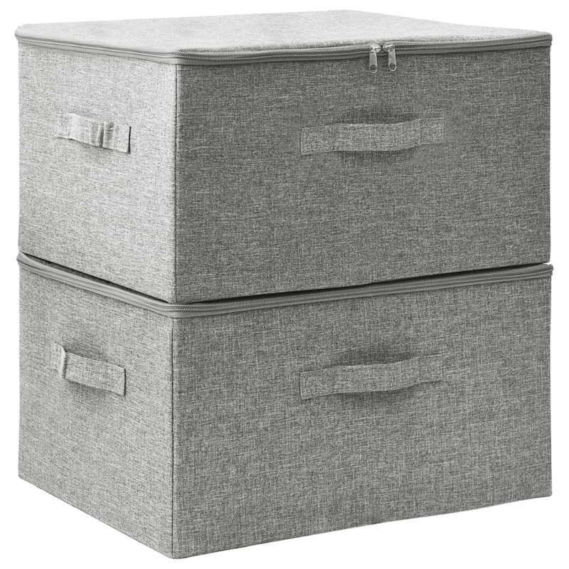 Boîte de rangement en polyester vidaXL, Gris clair