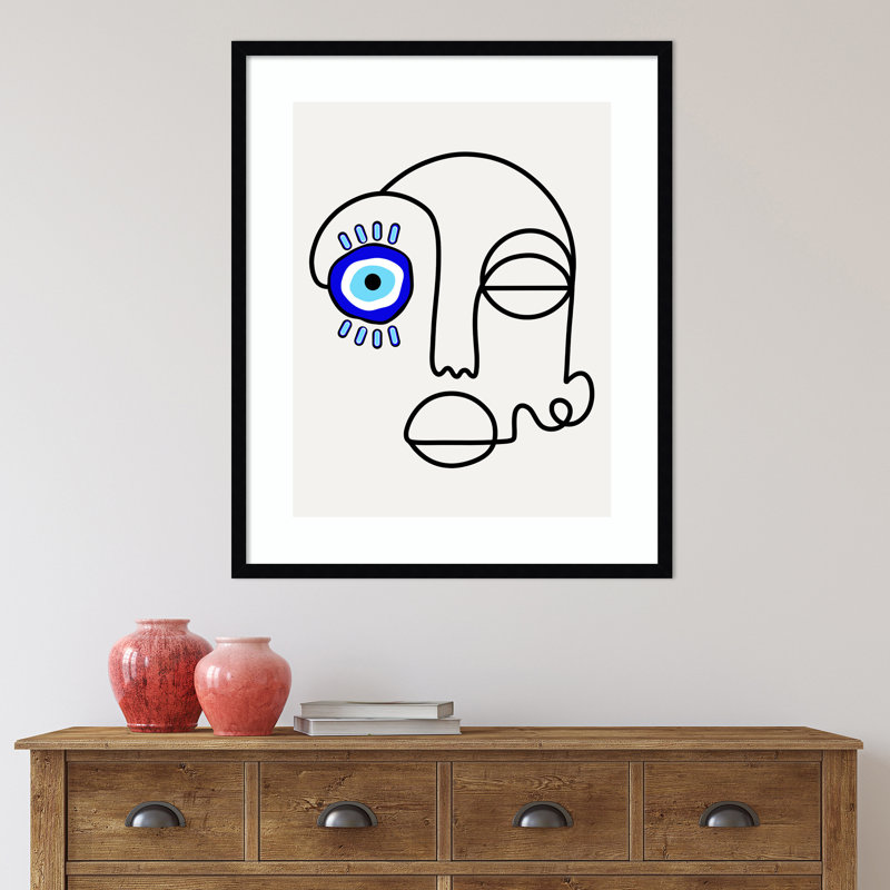 No Evil Permise - Reproduction d'art graphique sur papier encadré, H 33 po x l 27 po, Noir
