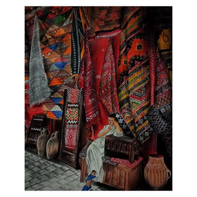 Carpet Seller | Poster Color On Paper | By Bhavani | For Wall Décor