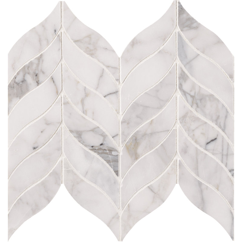 Venatino Elysia x 12 in. x 12 in. Honed Marble Mosaic Floor and Wall Tile