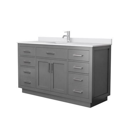 Meuble-lavabo sur pied simple 60 po avec plateau Beckett TK