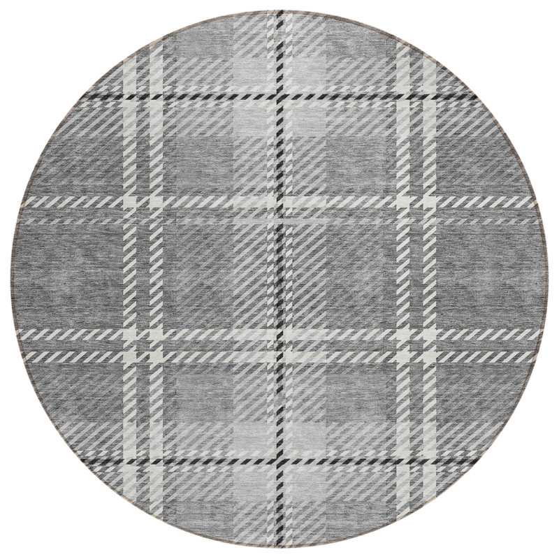 Tapis rond 8 po gris