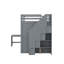 Lit mezzanine double avec garde-robe, bureau et tablettes-1443962582