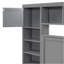 Lit double en bois avec armoire tout-en-un, tablette et prises, lit gigogne simple, gris-312166731