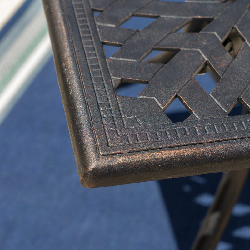 Cast Aluminum 68" Rectangular Patio Table With Copper Appeal Rectangle In Copper, Created Aluminium