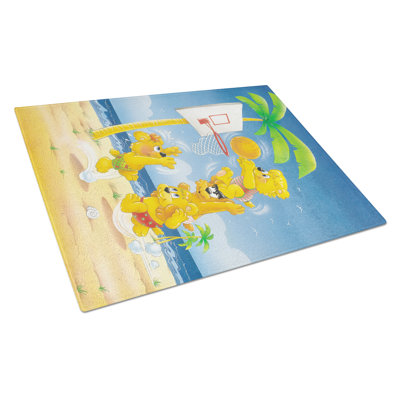Planche à découper avec porte-basket en verre trempé