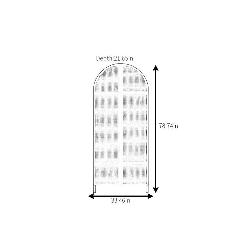 Armoire simple en rotin, Noir noyer