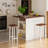 3 Pieces Kitchen Island Set with Storage Cabinet, Drawers, and 2 Stools-378934770