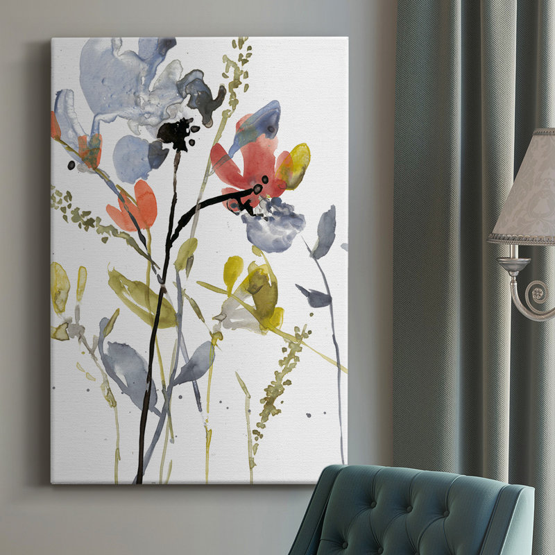 Flower Overlay II - peinture sur toile tendue, H 18 po x l 12 po x P 1 po