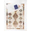 Tapis à poils longs blanc / rouille / beige à motif géométrique Desean-371348003