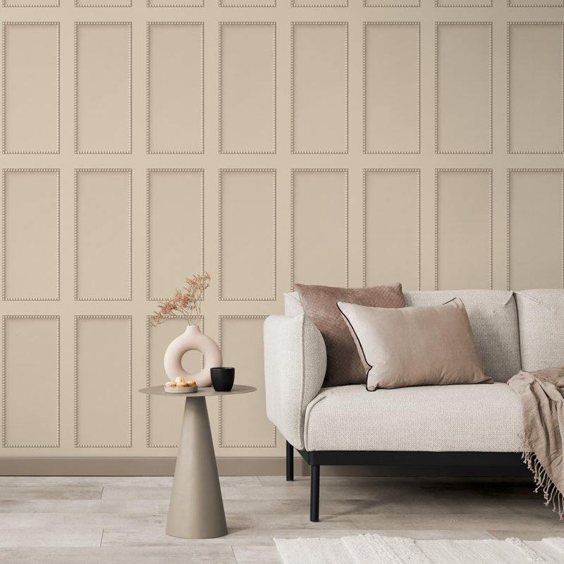 Beaded Panel Wallpaper, Beige