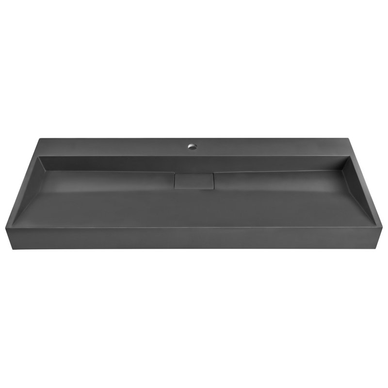 Wall Hung Basin QUENKO, 1200cm H x 460cm W x 120cm D, Black, 1