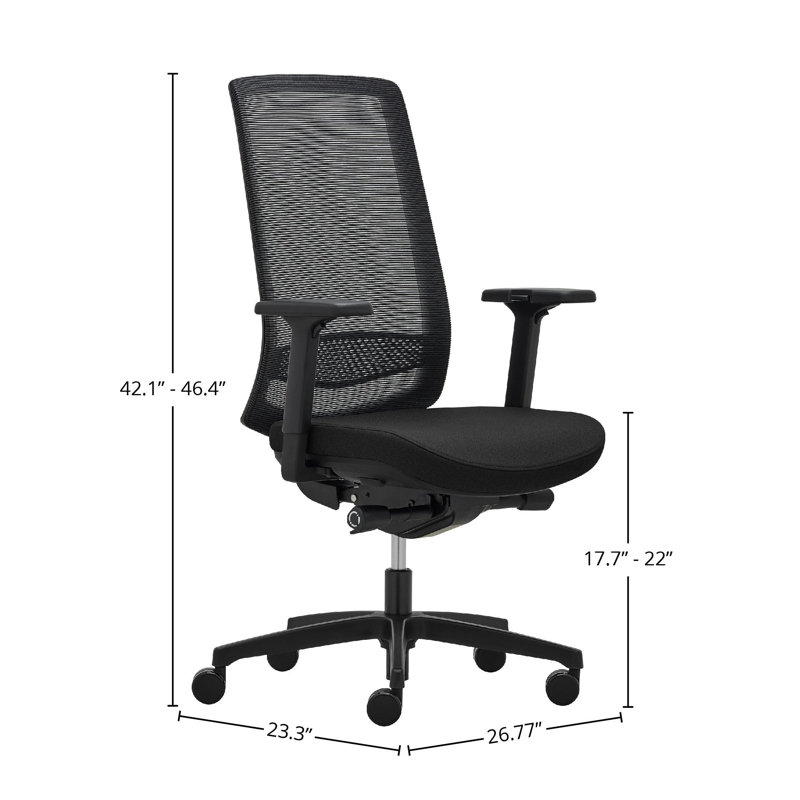 Manjula Foam Padding Office Chair, Black