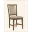 Ensemble de 2 chaises d'appoint en lin brun clair et chêne vieilli Wallace II