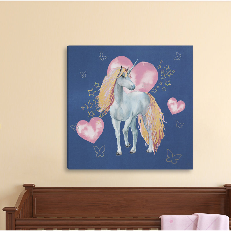 Niangua «Stars and Love Unicorn», reproduction sur toile tendue, H 24 po x l 24 po