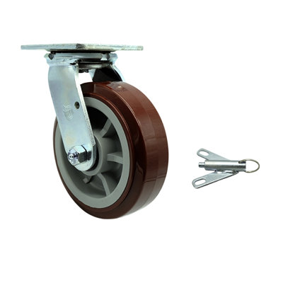Polyurethane Swivel Caster with Roller Bearing and Swivel Lock