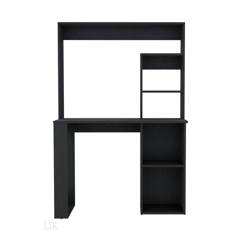 Maine Desk With Hutch And Shelves, Spacious And Versatile For Home Office Or Student Room, Maximizes Storage And Workspace Efficiency.