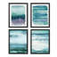 Sarcelle et mauve pastel, coups de peinture abstraits, art mural encadré sur papier, impression de 4 pièces-93011973-93011976