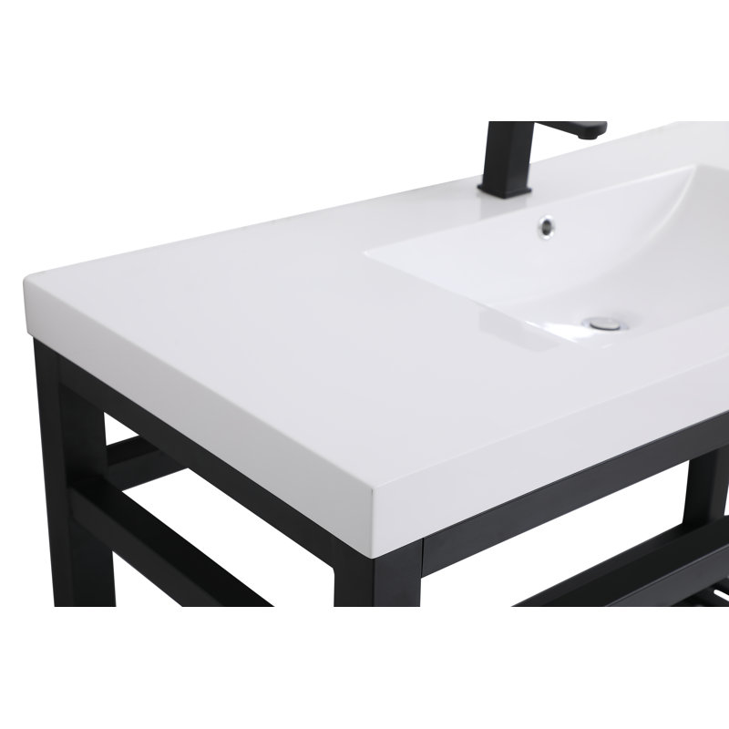 Ensemble de meuble-lavabo simple 48 po Raya, Noir