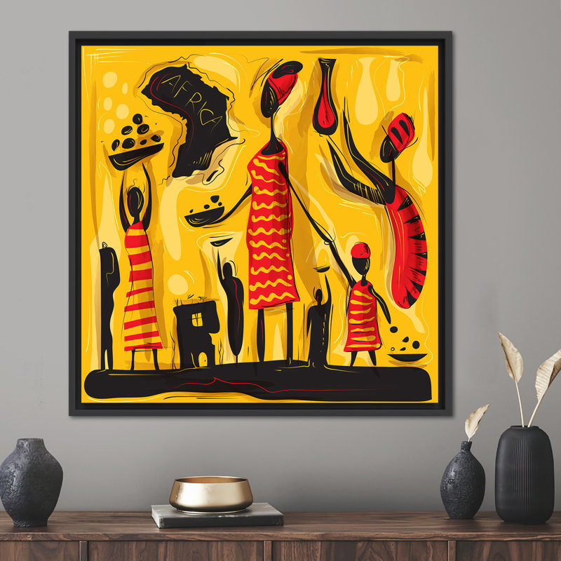 Print on Canvas, 40 cm H x 40 cm W, Black Floater Framed