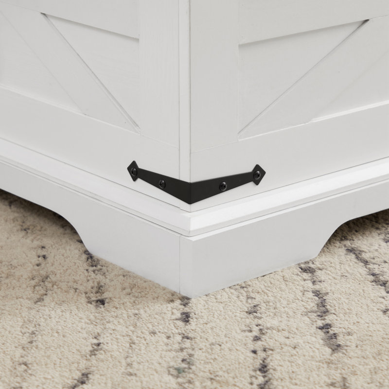 White and Black Square Wood Coffee Table with Hidden Storage