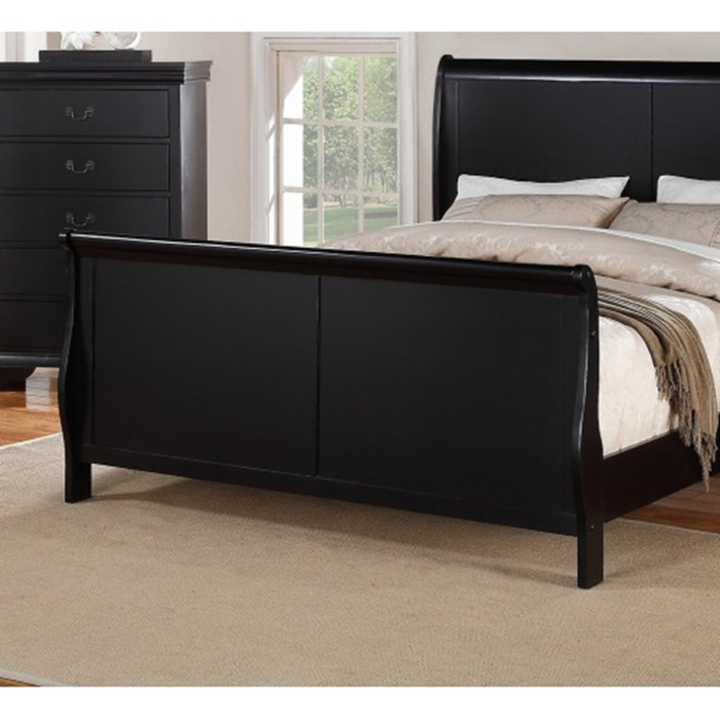Mobilier de chambre à coucher moderne 1pc, Lit simple, Noir