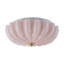3-Light Pleated Flower Glass Semi Flush Mount