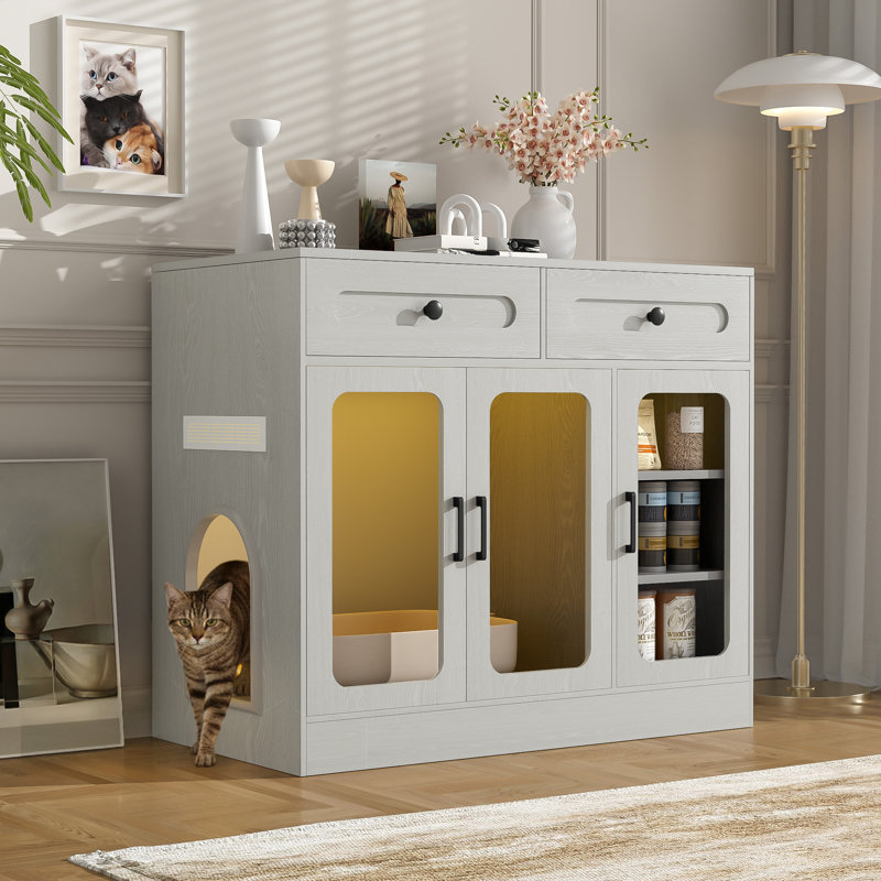 Enceinte de litière pour chat, Gris
