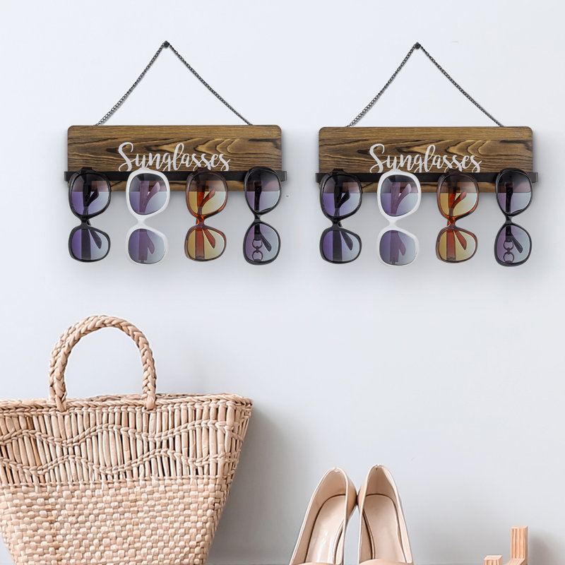 Hanging Sunglasses Wall Mounted Jewellery Holder, Brown/Black