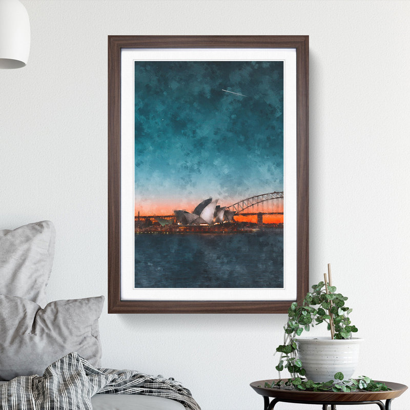 Sydney Opera House in Australia Abstract - Framed Print, Walnut Framed, 87cm H x 62cm W x 2cm D