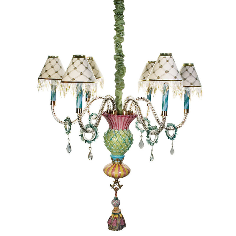 Thistle 6 - Light Unique / Statement Classic / Traditional Chandelier Crystal Accents