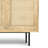 Solid Mango Wood Sideboard Buffet with Woven Raffia Accents
