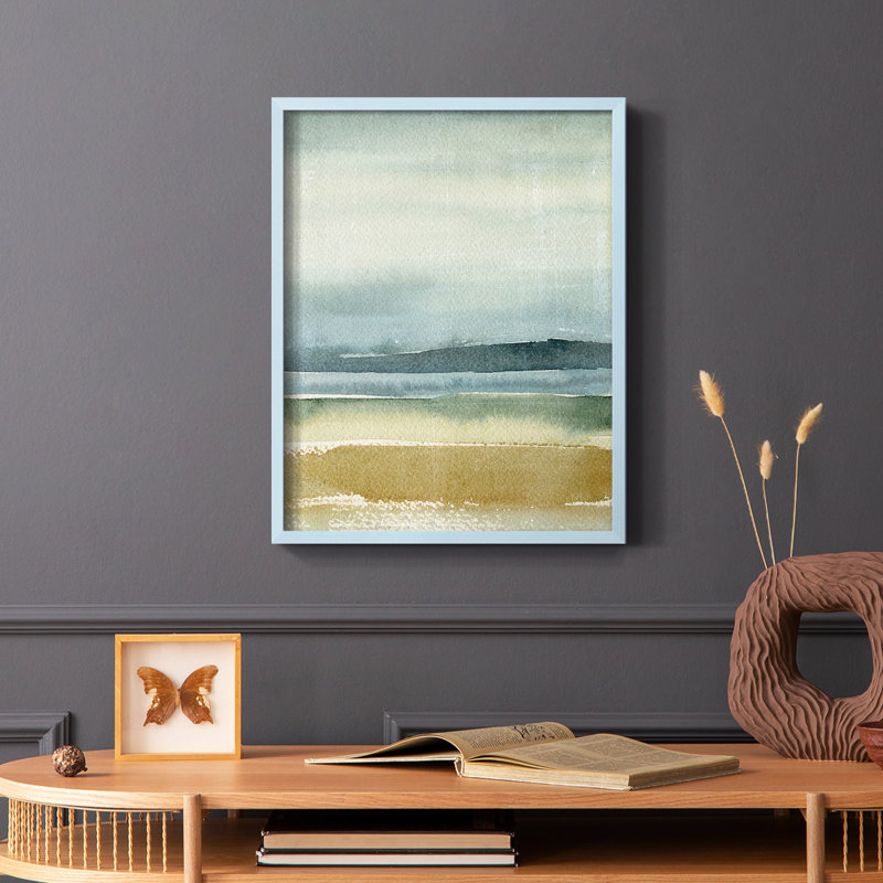 Ochre Perspectives I, reproduction encadrée - bois massif, H 28 po x l 22 po, Blanc