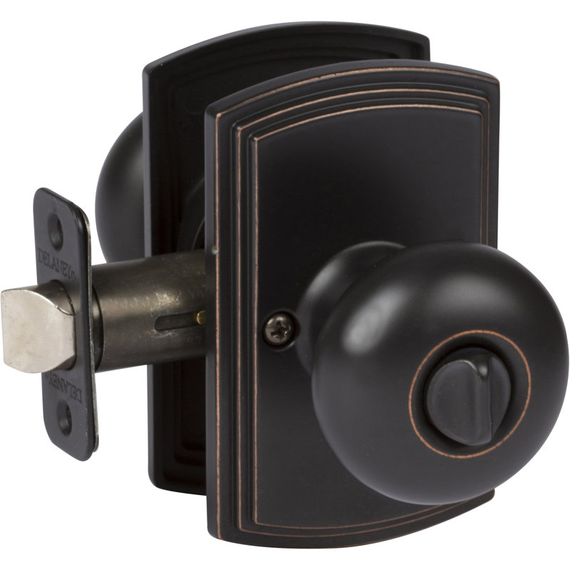 Santo 2.63'' Diameter Privacy (Bed & Bath) Round Knob, Oil Rubbed Bronze