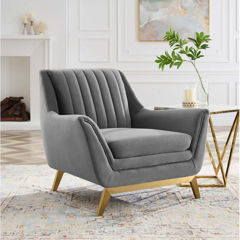 Fauteuil Winsome, 100 % polyester gris