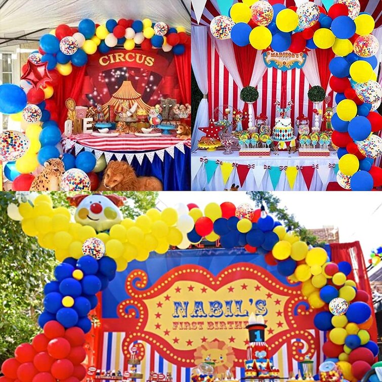 121 Piece Carnival Circus Balloon Birthday Decoration Kit Mmtx