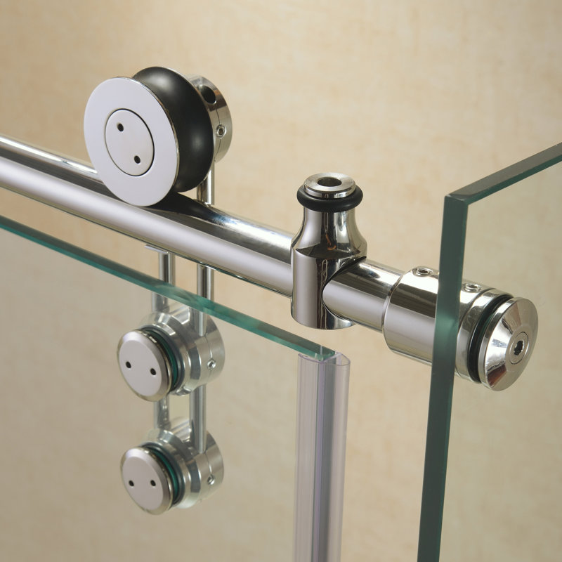Unidoor Frameless Shower Door with Clearmax™ Technology, Brushed Nickel