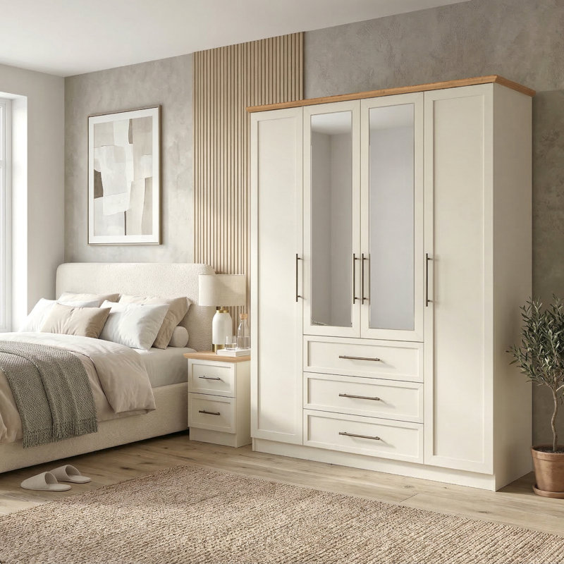 Mirage Bedroom Set, Ivory