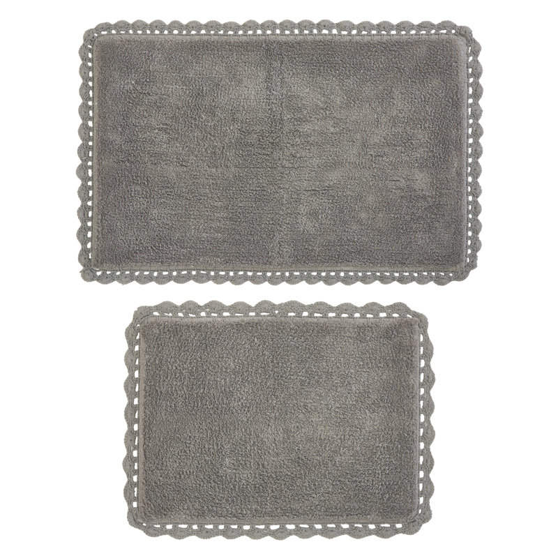 Fromma Cotton Blend Bath Rug, Gray