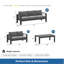 Ensemble de conversation moderne en aluminium 3 pièces pour patio, canapé 5 places avec coussins épais et structure et table basse-2081220822-2081220809