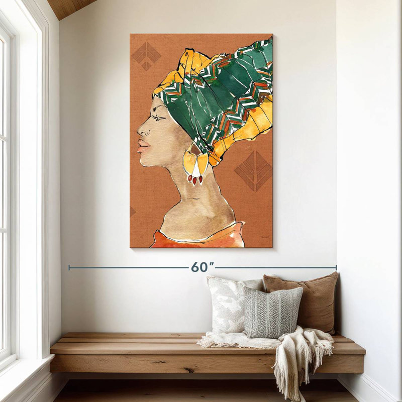 Leisha flair africain VI chaud, H 48 po x l 32 po