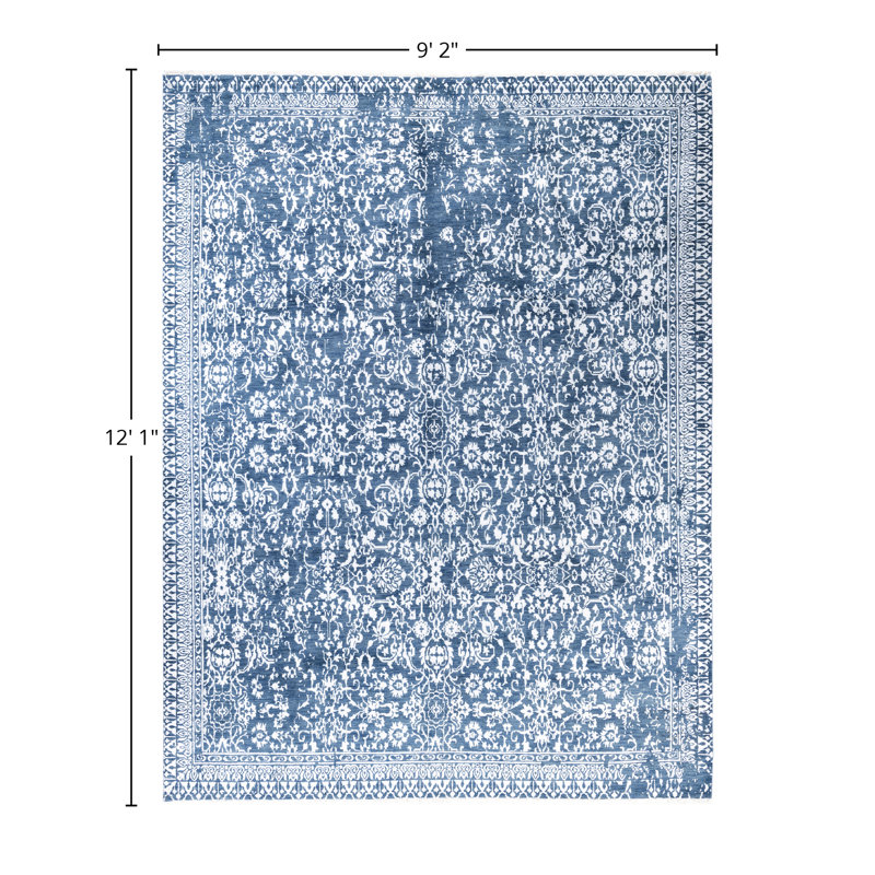 Overdyed One-of-a-Kind 9' 2" X 12' 1" Hand Knotted Area Rug