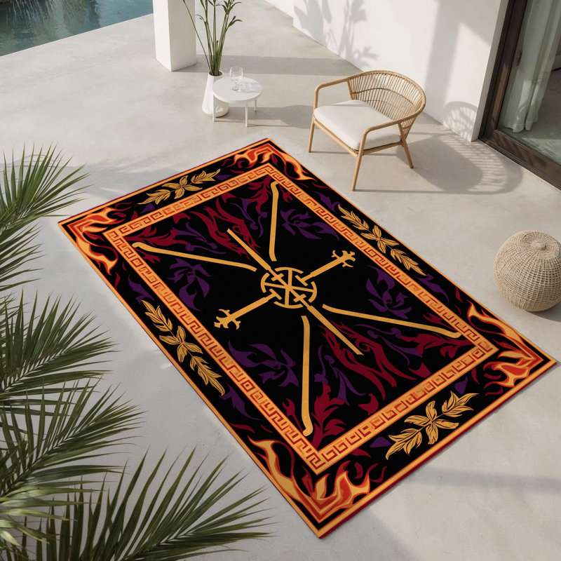 Elysian Baroque Indoor And Outdoor Area Rug, Rectangle 8' x 10'