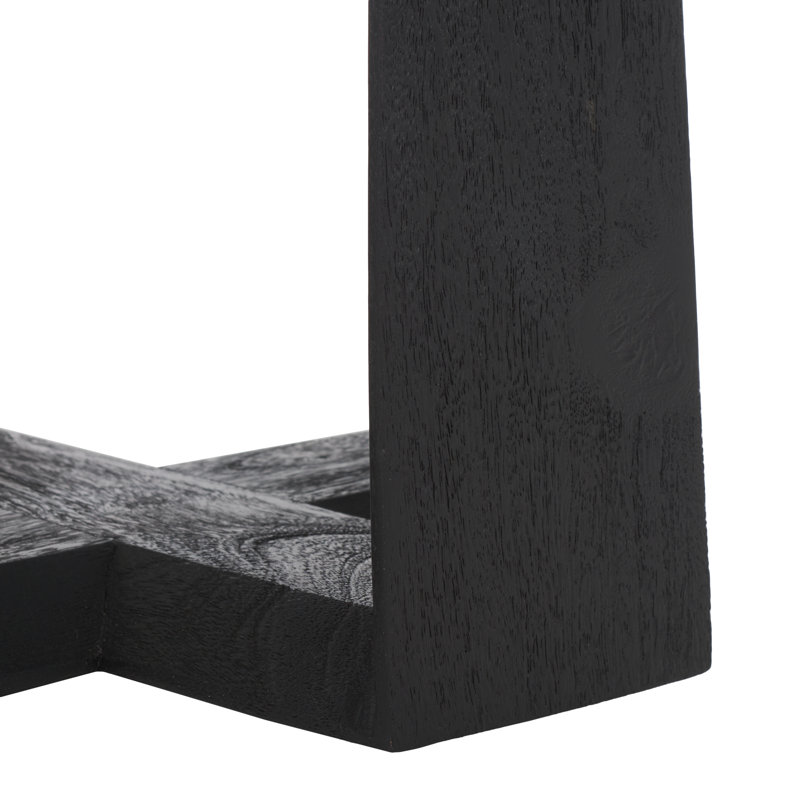 Table de bout Baudelaire, Noir, Marbre blanc gris
