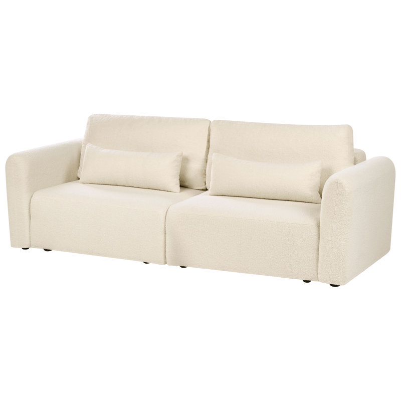 3 Seater Reclining Sleeper, White Boucle 