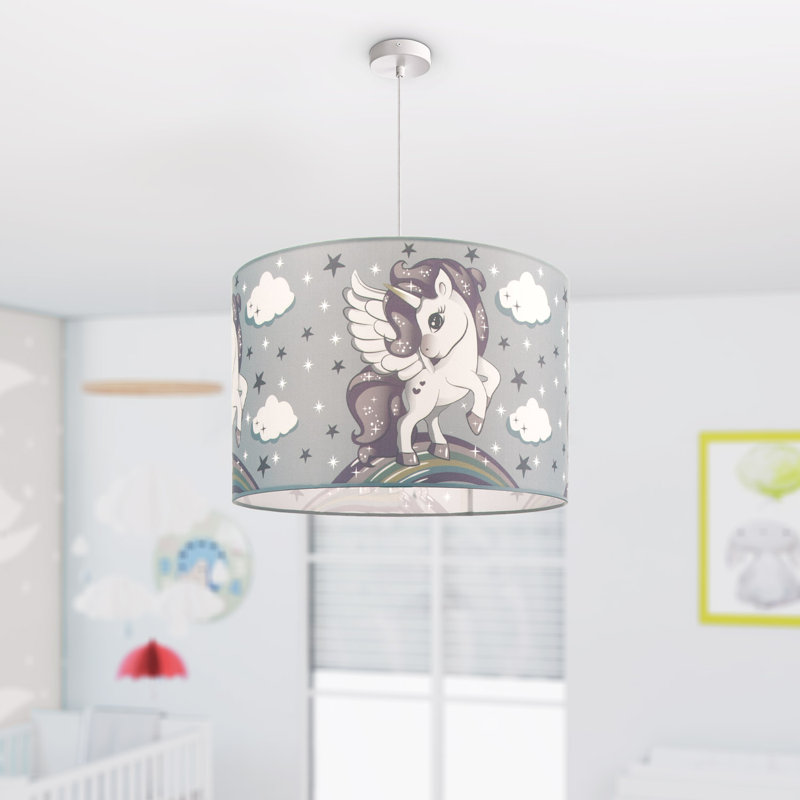 Reegan 1-Light Drum Pendant, Grey