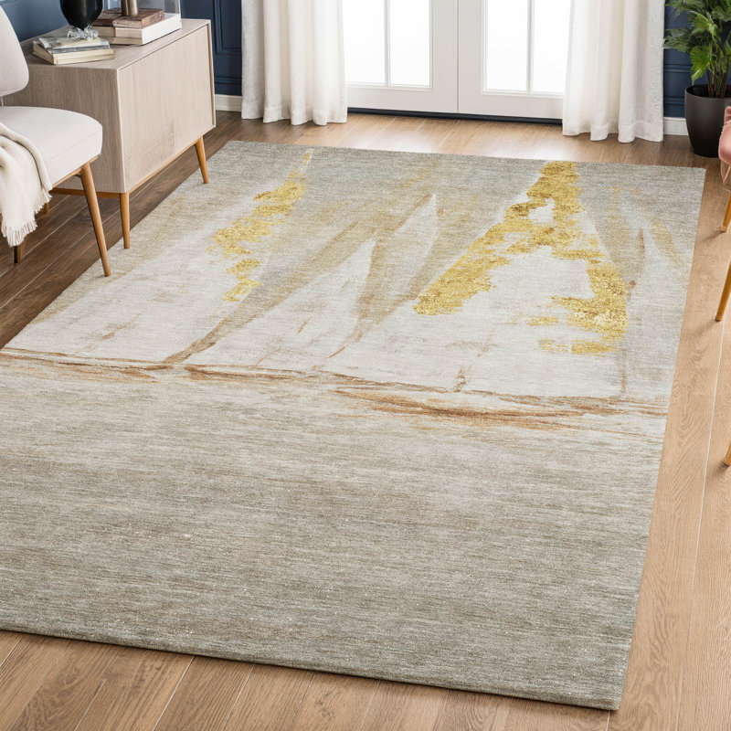 Premium Machine Washable Mayfield AMF2084 Coastal Rug, 10' x 14', Taupe