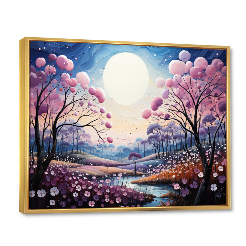 «Meadow Melody I» sur toile, H 34 po x l 44 po x P 1,5 po, Cadre flottant doré