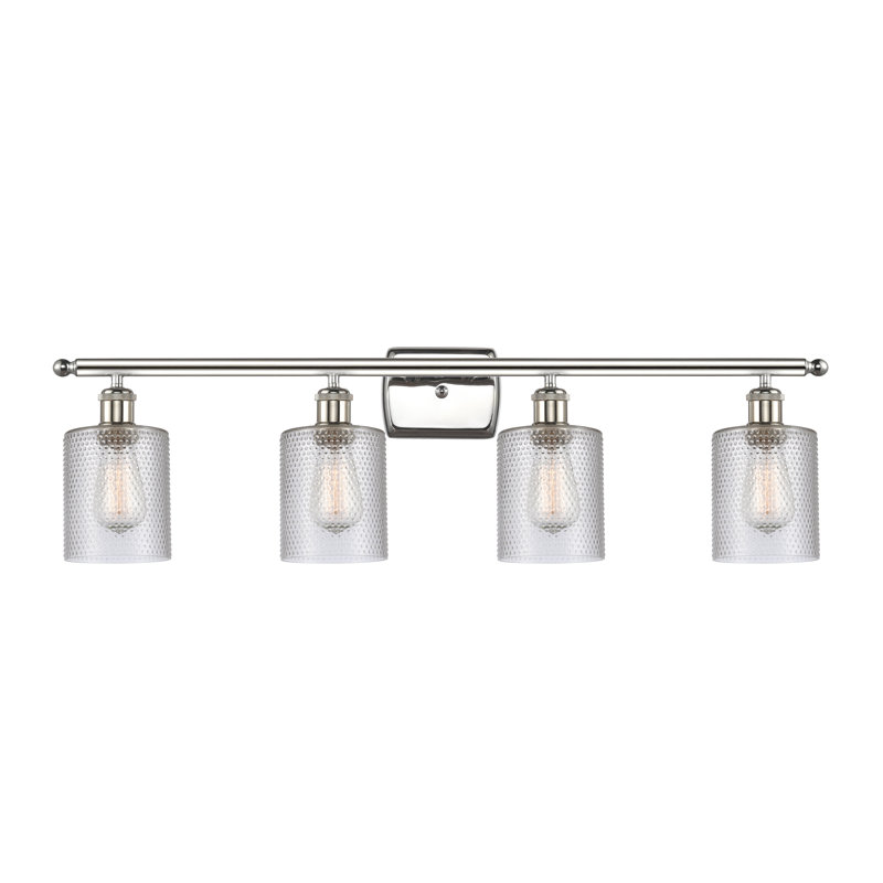 Leilani 4 - Light Dimmable Vanity Light, Clear, 6 Watt Vinage LED Bulb, Polished Nickel